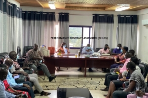 OFFICE OF THE HEAD OF LOCAL GOVERNMENT CAME TO ASSESS AMANSIE CENTRAL DISTRICT ASSEMBLY ON 2020 PERFORMANCE CONTRACT