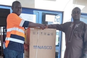 ACDA RECEIVED NASCO FRIDGE FROM GOLDSTONE AKROKERRI LIMITED ON 29TH NOVEMBER, 2022 AT THE ASSEMBLY FORECOURT.