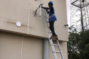 THE E-GOVERNMENT INFRASTRUCTURE NETWORK SYSTEM IN COLLABORATION WITH NETWORK PROVIDERS VISITED AMANSIE CENTRAL DISTRICT ASSEMBLY TO SET-UP THE WIFI BOOTH ON TUESDAY 11TH APRIL, 2023.