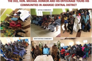 THE DCE OF AMANSIE CENTRAL DISTRICT AND HIS ENTOURAGE PAID HOMAGE TO SOME COMMUNITIES ON 11TH AUGUST, 2022.