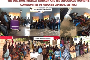 THE DCE OF AMANSIE CENTRAL DISTRICT AND HIS ENTOURAGE PAID HOMAGE TO SOME COMMUNITIES ON 12TH AUGUST, 2022.