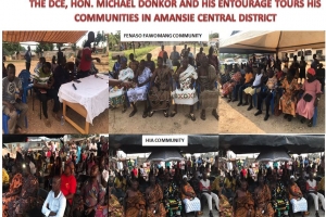 THE DCE AND HIS ENTOURAGE VISITED THESE COMMUNITIES IN THE AMANSIE CENTRAL DISTRICT ON 17TH MARCH, 2022.
