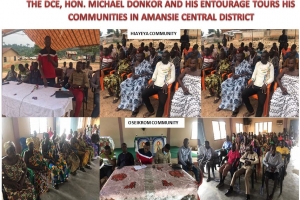 THE DCE AND HIS ENTOURAGE VISITED THESE COMMUNITIES IN AMANSIE CENTRAL DISTRICT ON 18TH MARCH, 2022.