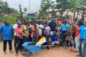 THE DCE AND HIS ENTOURAGE  OF ACDA EMBARKED ON A CLEAN-UP EXERCISE ON 8TH SEPTEMBER. 2023 IN JACOBU.